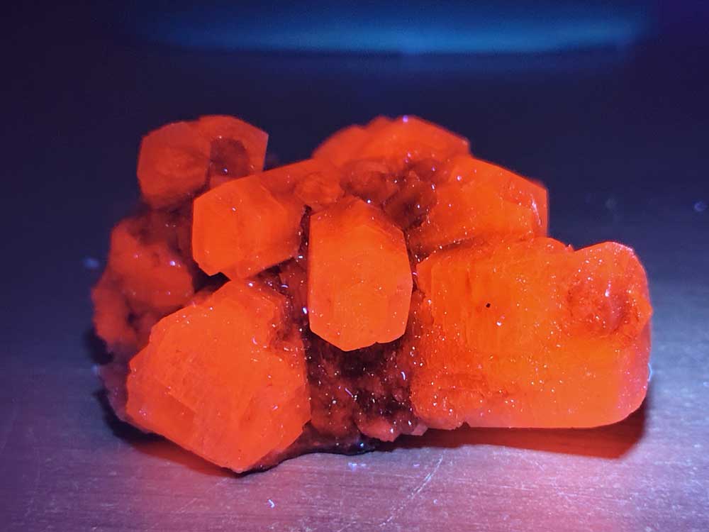 Fluorescent calcite under UV light