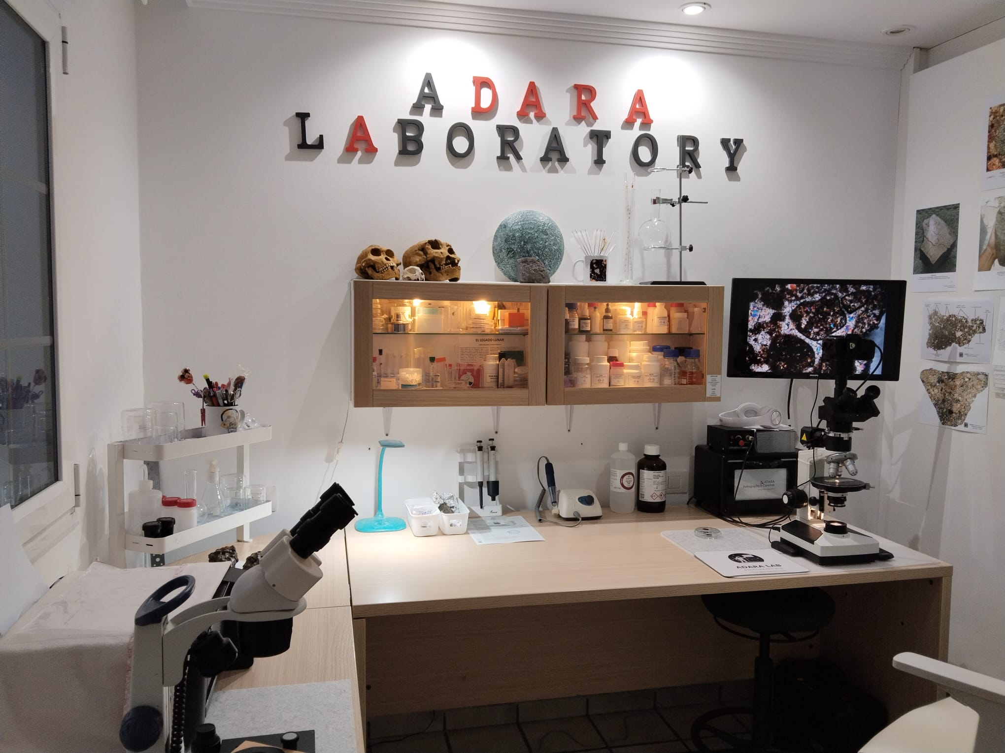 Petrography and sample preparation workspace at the ADARA laboratory